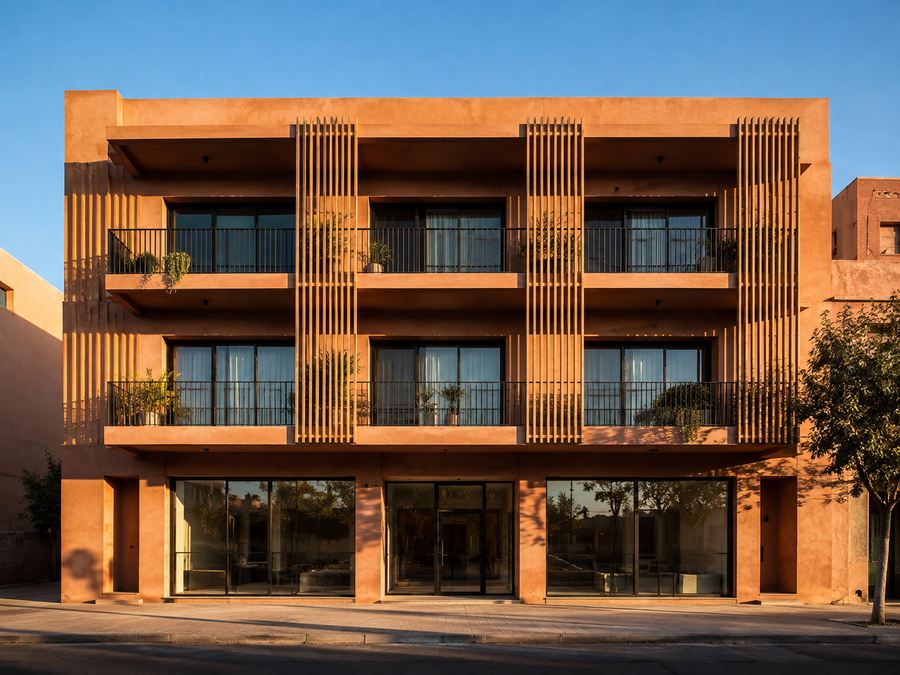 Petit immeuble résidentiel contemporain à Marrakech