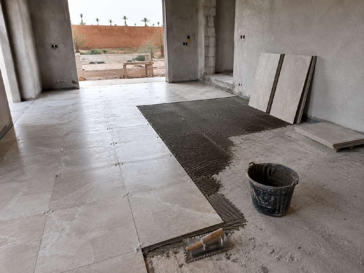 Pose de carrelage grand format à Marrakech
