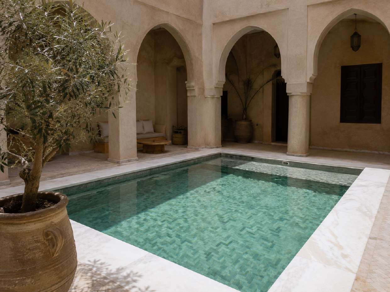 Patio de riad rénové à Marrakech